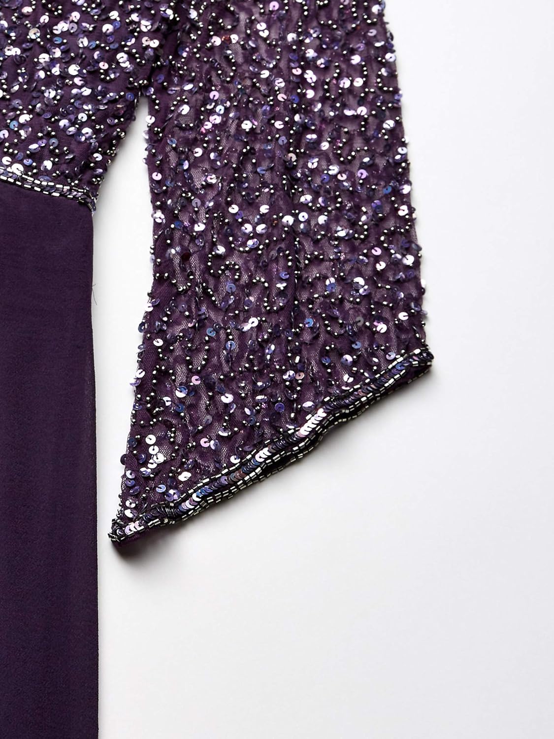 J Kara Women's Plus Size 3/4 Sleeve V-Neck Beaded Top Long Gown - Image 10