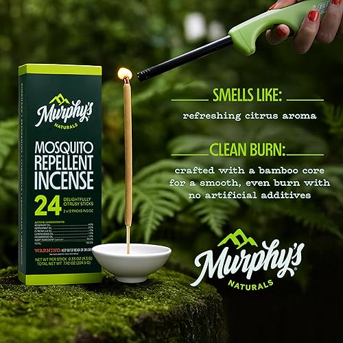 Miniatura 2 de Murphys Naturals Varitas de incienso repelentes de mosquitos  Sin DEET con aceites esenciales a base de plantas  Protección de 25 horas  12 barras