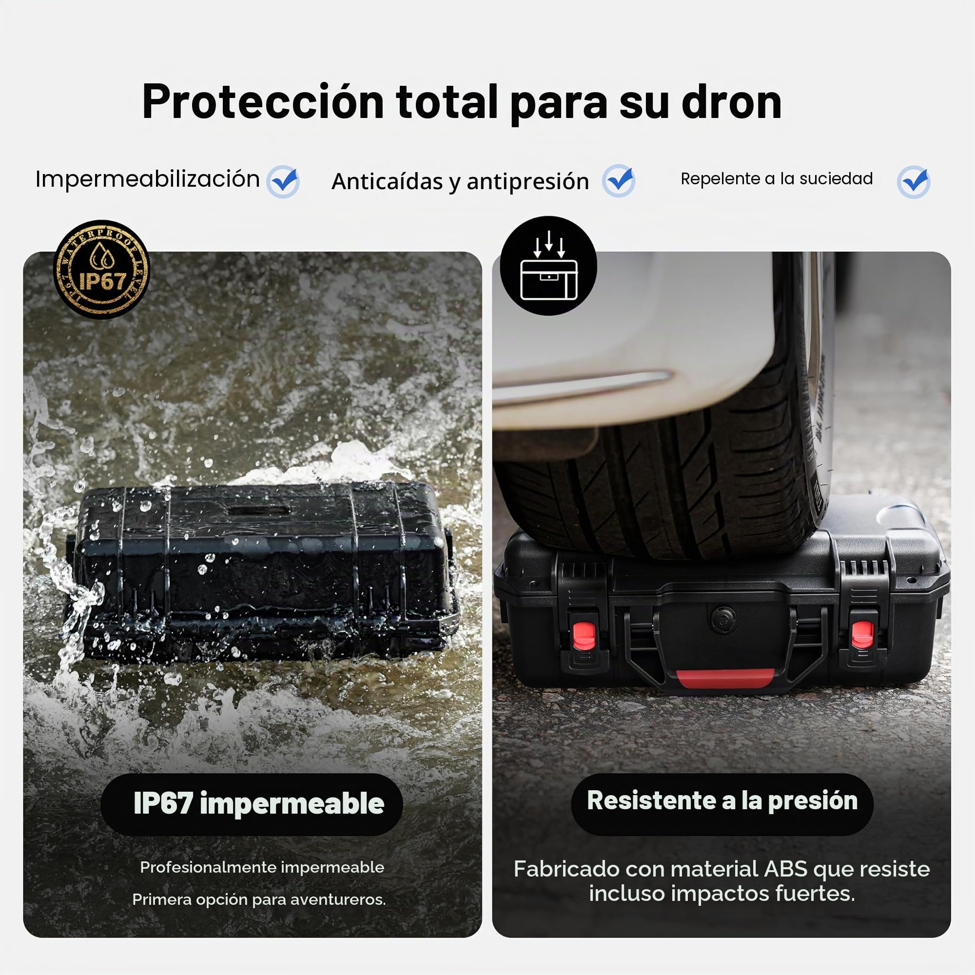 Estuche Rígido Impermeable para DJI Mavic 4 Pro/Combo/Cine | Maleta de Almacenamiento Todo en Uno con Espuma Personalizada, Compatible con Mando RC 2/RC Pro 2, Hasta 9 Baterías y Estación de Carga