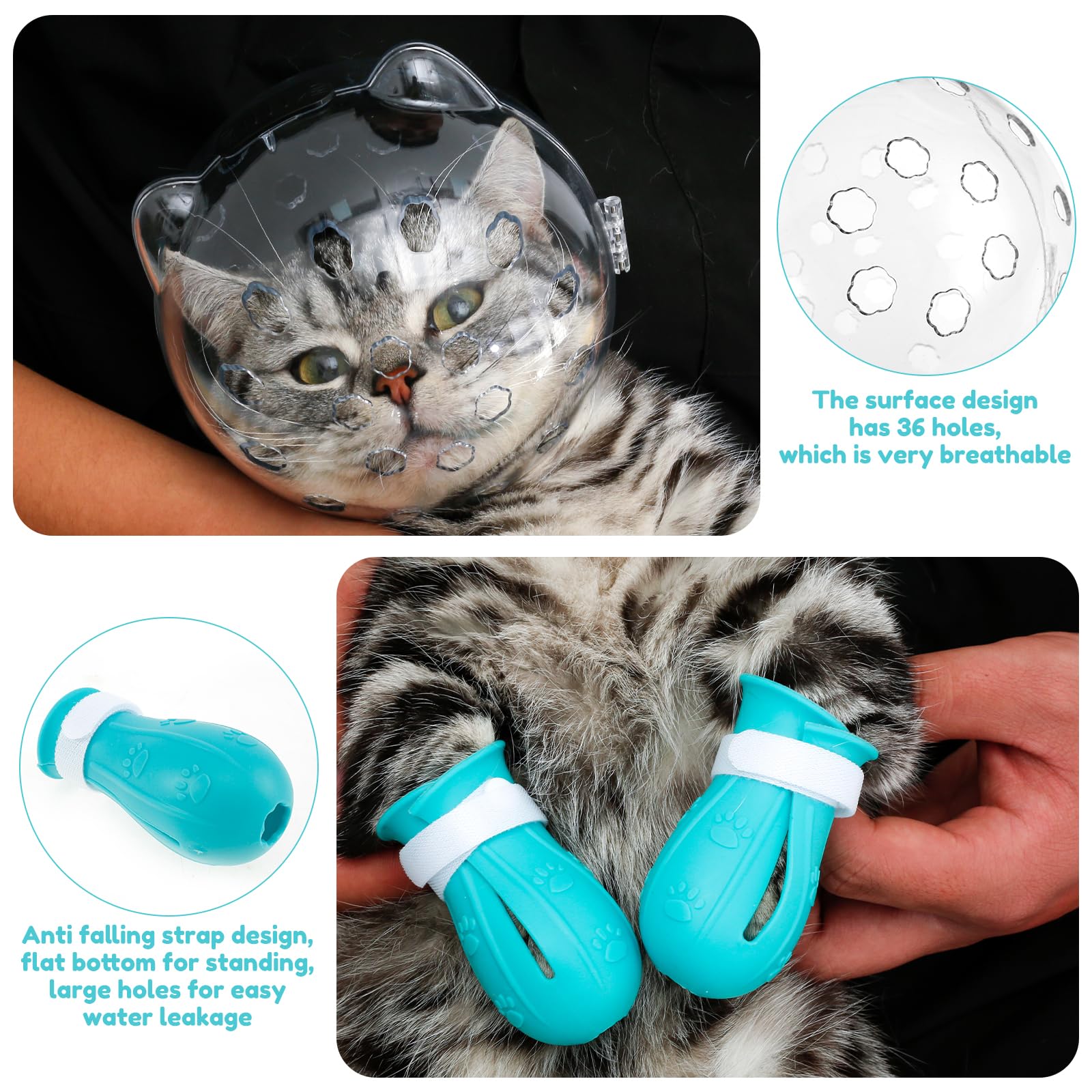 2Pcs Cat Muzzle, Breathable Cat Hood - Image 4