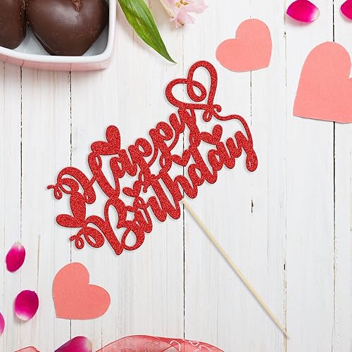 Miniatura 3 de 24 piezas de decoración para cupcakes con purpurina para el día de San Valentín, diseño de corazón con texto en inglés "I Love You", decoración para