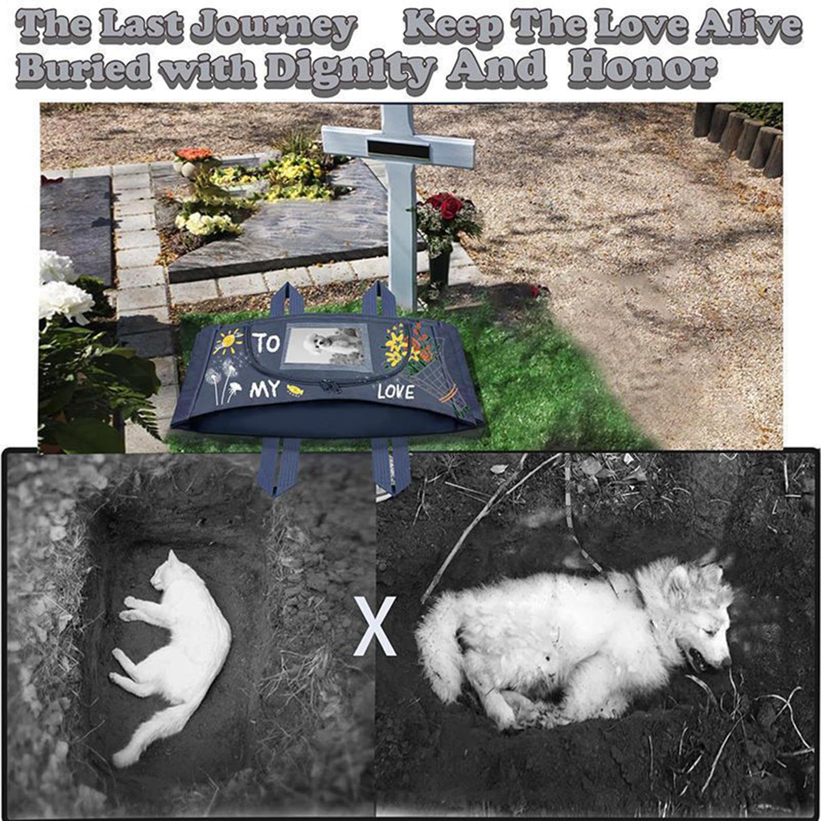 Sac Funéraire Écologique Biodégradable pour Animaux | Sac Funéraire Non Tissé Anti-Fuite | Sacs Souvenirs avec Photo, pour Chats, Chiens, Lapins Et Autres Services Funéraires