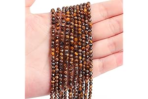 3mm Faceted Micro Laser Cut Natural Gemstone Rondelle Beads Curtain Spacers