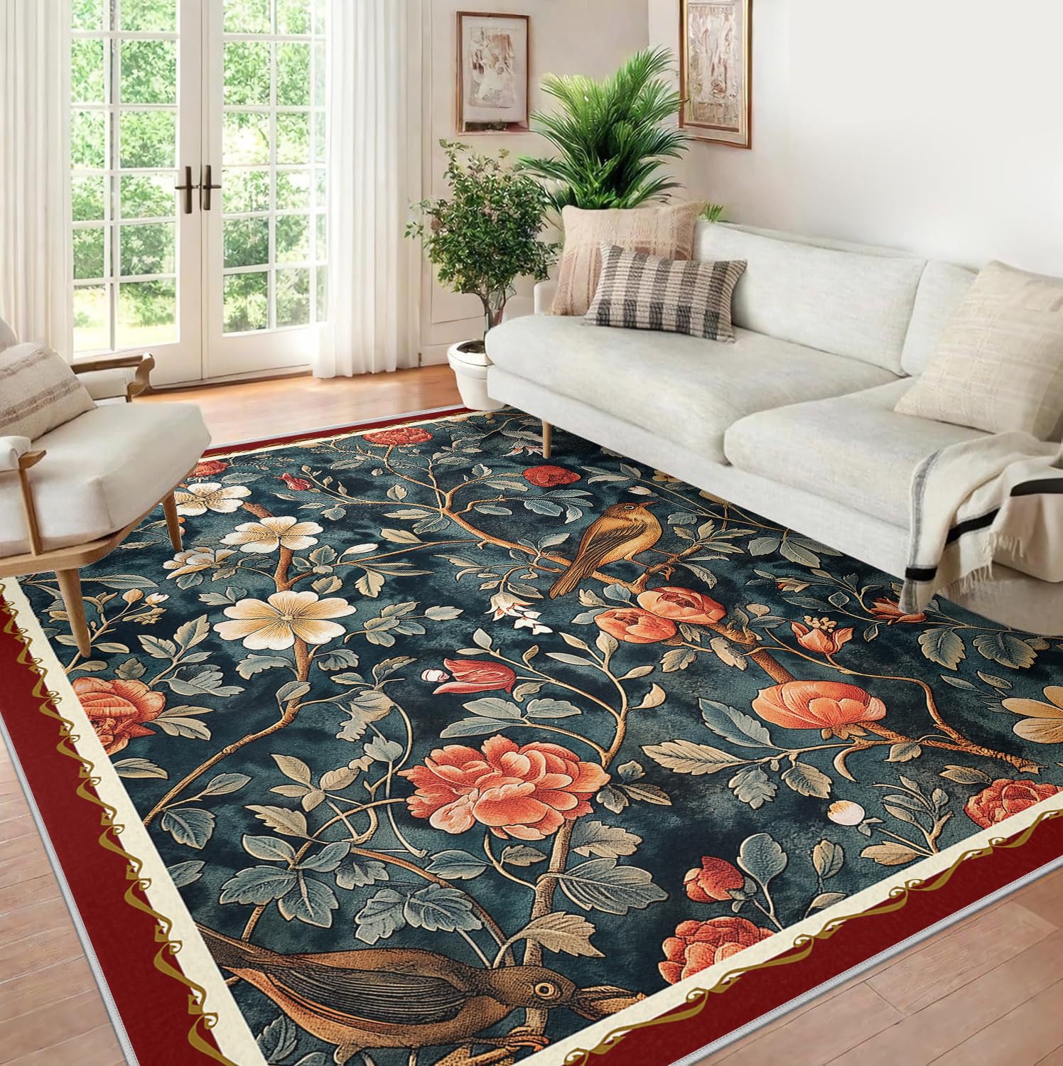 Tapis 120x150cm lavable et antidérapant pour sécuriser le sol de la chambre avec élégance