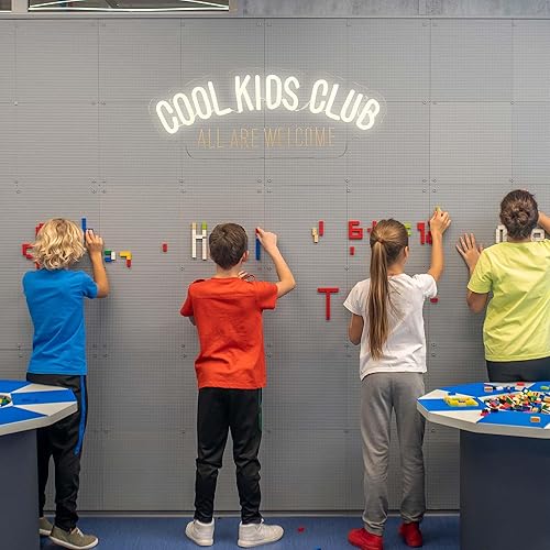 Miniatura 6 de Letrero de neón Cool Kids Club, luz de neón All Are Welcome hecha a mano, luz LED de neón para habitación de bebé, luces de neón USB regulables para