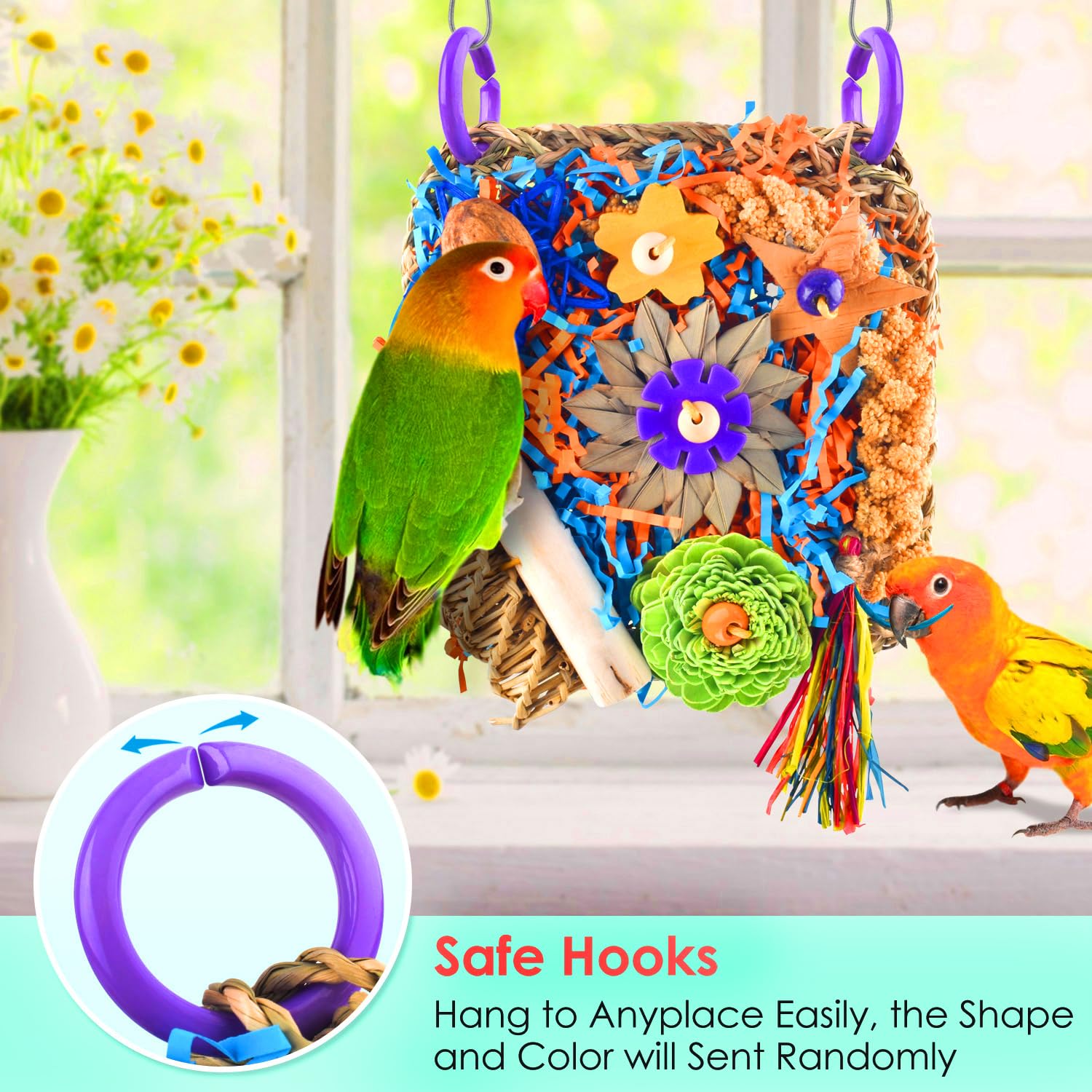 KATUMO Bird Toys, Cockatiel Foraging Shredder Toys for Parakeet Lovebird Budgie Parrotlet Conure Small-Medium Bird cage Accessories - image 5