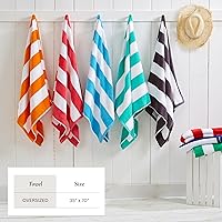 Vista 5 de Toalla Great Bay Home de playa, de terciopelo, gran tamaño, 100 % algodón, líneas verticales, para alberca, 40 x 70 pulgadas, para adulto