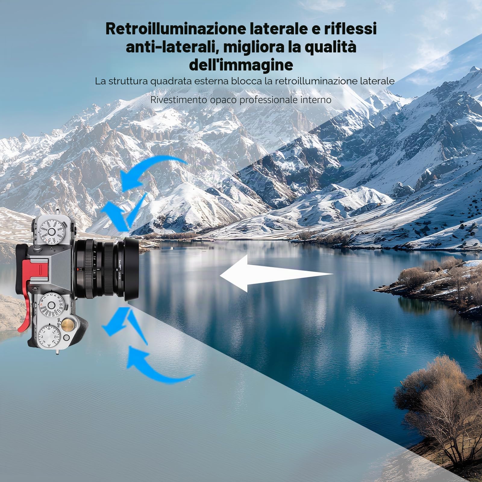 Haoge LH-FJ35 - Paraluce rotondo in metallo a baionetta per Fujifilm Fuji Fujinon XF 35 mm f/2 R WR XF35mmF2, XF 23 mm f2 R WR XF23mmF2 e XC 35 mm F2 XC35mmF2 LH-XF35-2