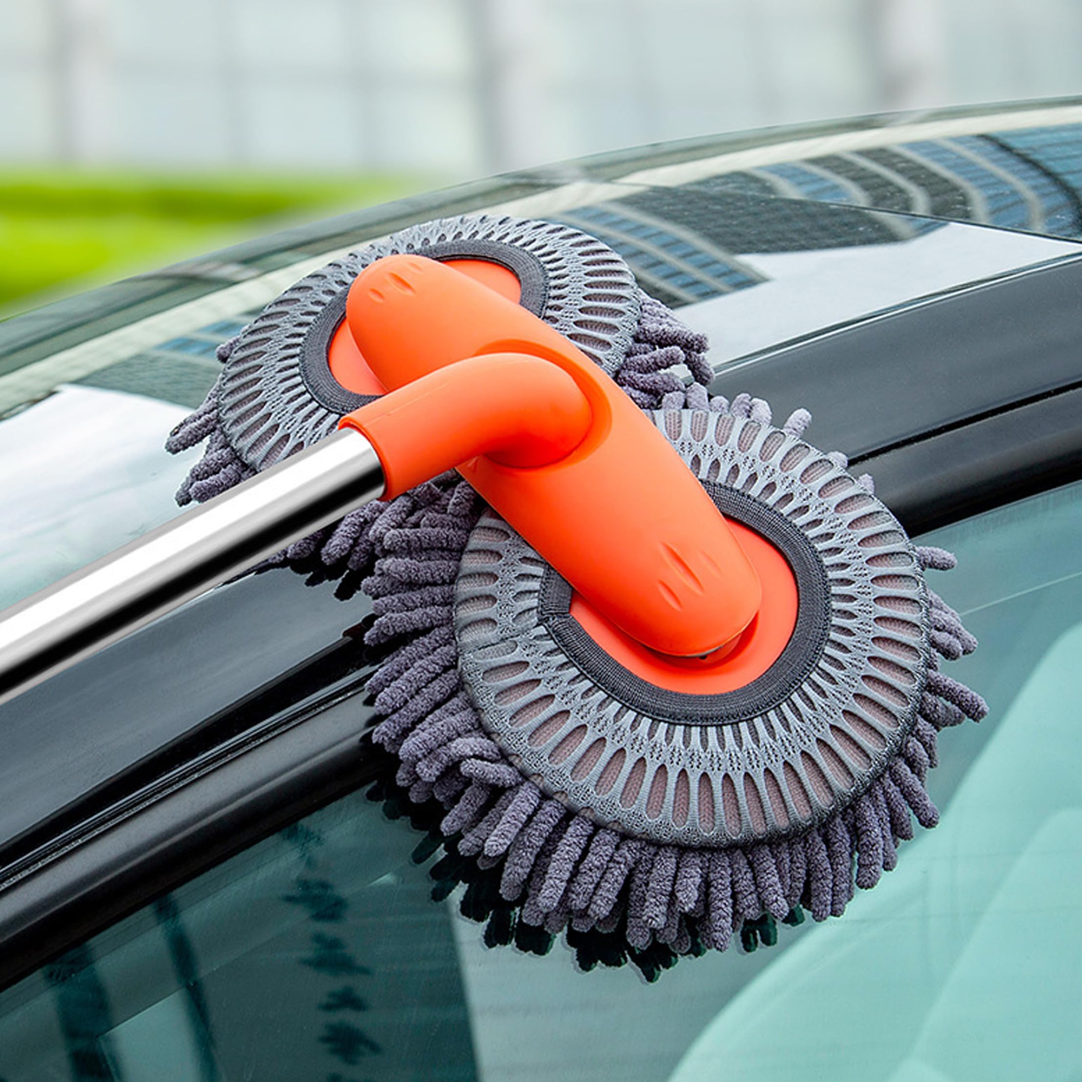 Balai de lavage de voiture, brosse lavage voiture télescopique, double tête en Chenille, outil nettoyage sans rayures pour véhicules, 20 à 45 pouces