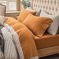 Vista 42 de PURE ERA - Juego de sábanas punto jersey de 4 piezas, 100% algodón, supersuaves, cómodas, transpirables, para colchones de hasta 20 pulgadas, Gris