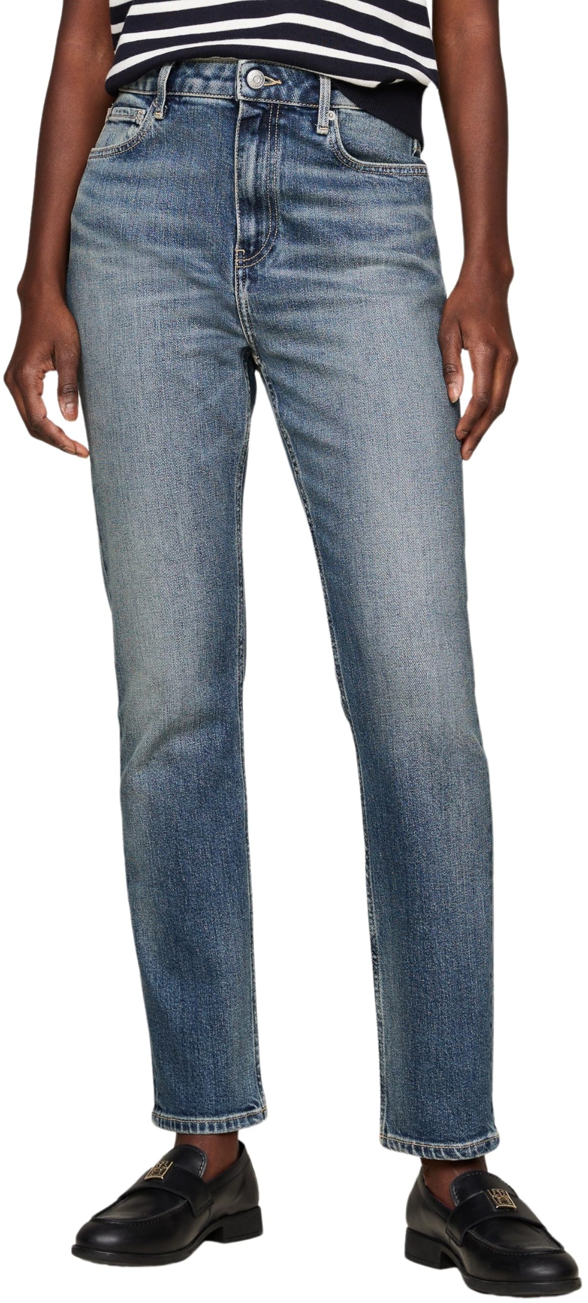 Tommy Hilfiger Women’s Cigarette Slim Fit Jeans, Blue (Pat), 28W/28L