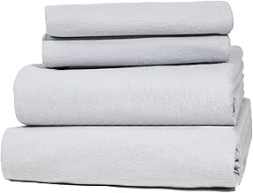 Five Looms - Cozy Flannel Bed Sheet Set, 100% Cotton Flannel Sheets with Deep Pockets, All Around Elastic, Ultra Soft Flannel - Fitted Sheet, Flat Sheet, and 2 Pillowcases, Full Size, Gray