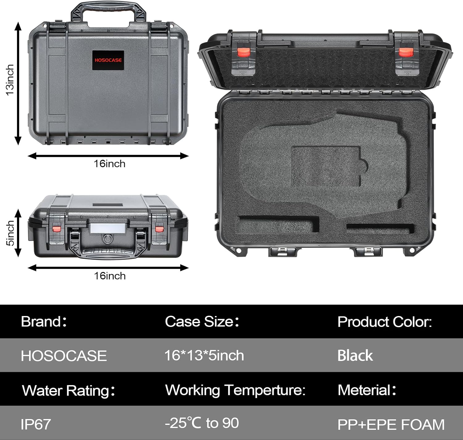 Case for NOCO Boost X GBX155 GB150 - Waterproof Hard Protective Box for 4250A/3000A UltraSafe Jump Starter | Carrying Storage Case for 12V Battery Booster Pack Power Bank, Car Charger & Accessories
