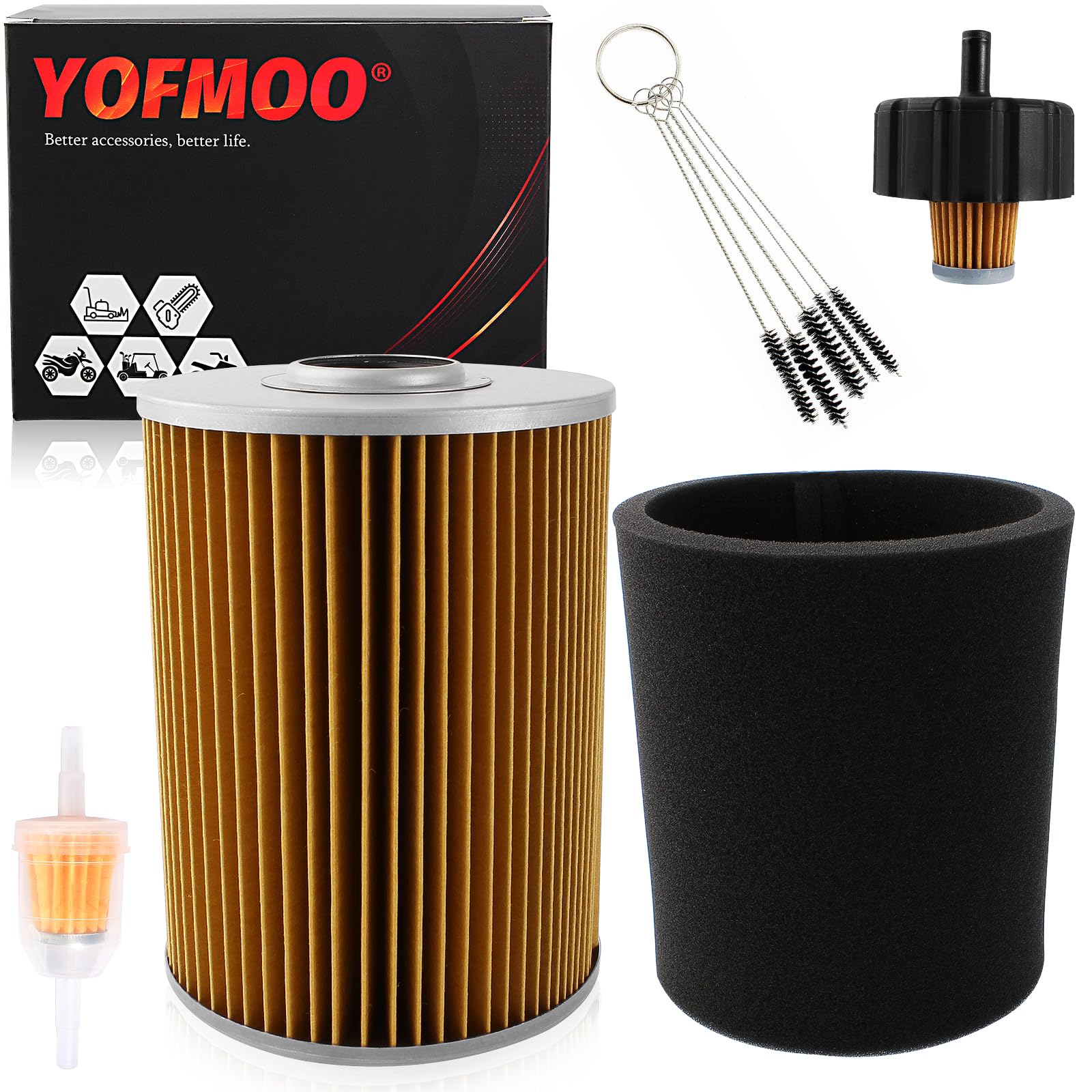 YOFMOOG2 G8 G9 G11 Filter Pre Filter Compatible with Yamaha Golf Cart J10-14417-00 J38-14450-00 4-Cycle Engine Gas Club Car 2123 2120 1985-1995