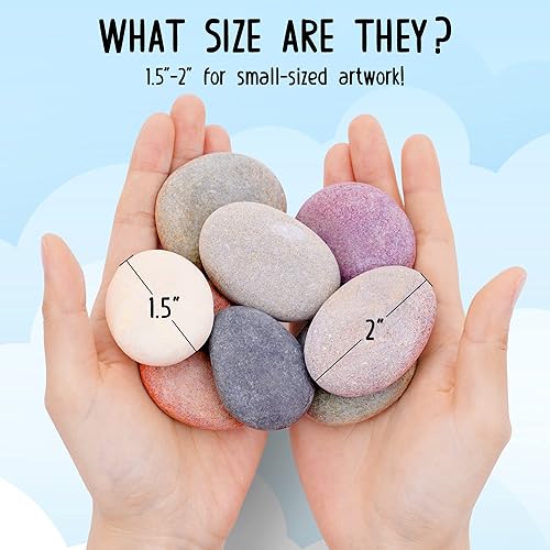 Miniatura 4 de ROCART 12 rocas planas grandes de 1.5 a 2.0 pulgadas para pintar, rocas lisas de río, suministros de pintura para piedras de bondad, artes y