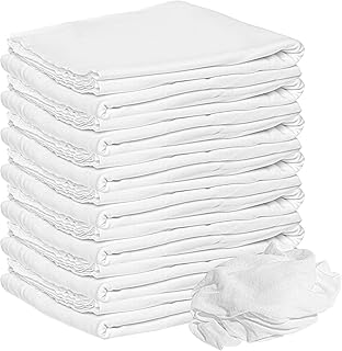 Nabob Wipers New Lint Free Rags 100% Cotton Cleaning Rags, Soft Cloth Tshirt Material for Cast Iron, Staining Wood, Dust Rags, Shoe Polishing (18"x18") 15 Pack