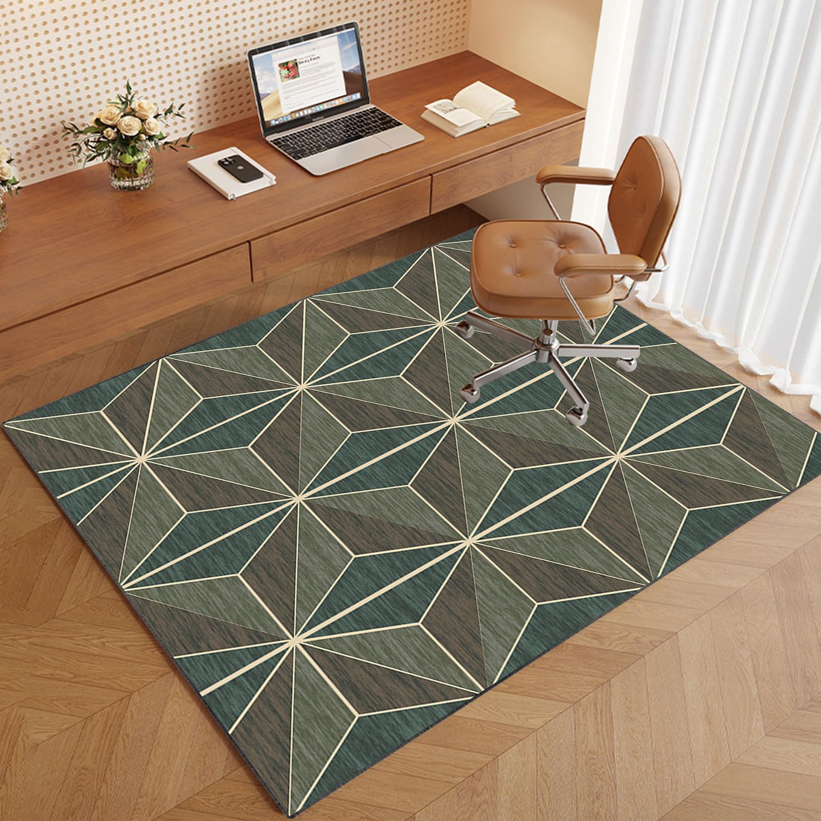 VETCS Gaming Stuhl Unterlage, Bürostuhl Unterlage, Bodenschutz Matte für Bürostuhl, Schreibtischstuhl Unterlage für zu Hause, Bodenschutzmatte für Hartböden, Gaming Teppich für Parkett 160 x 180 cm