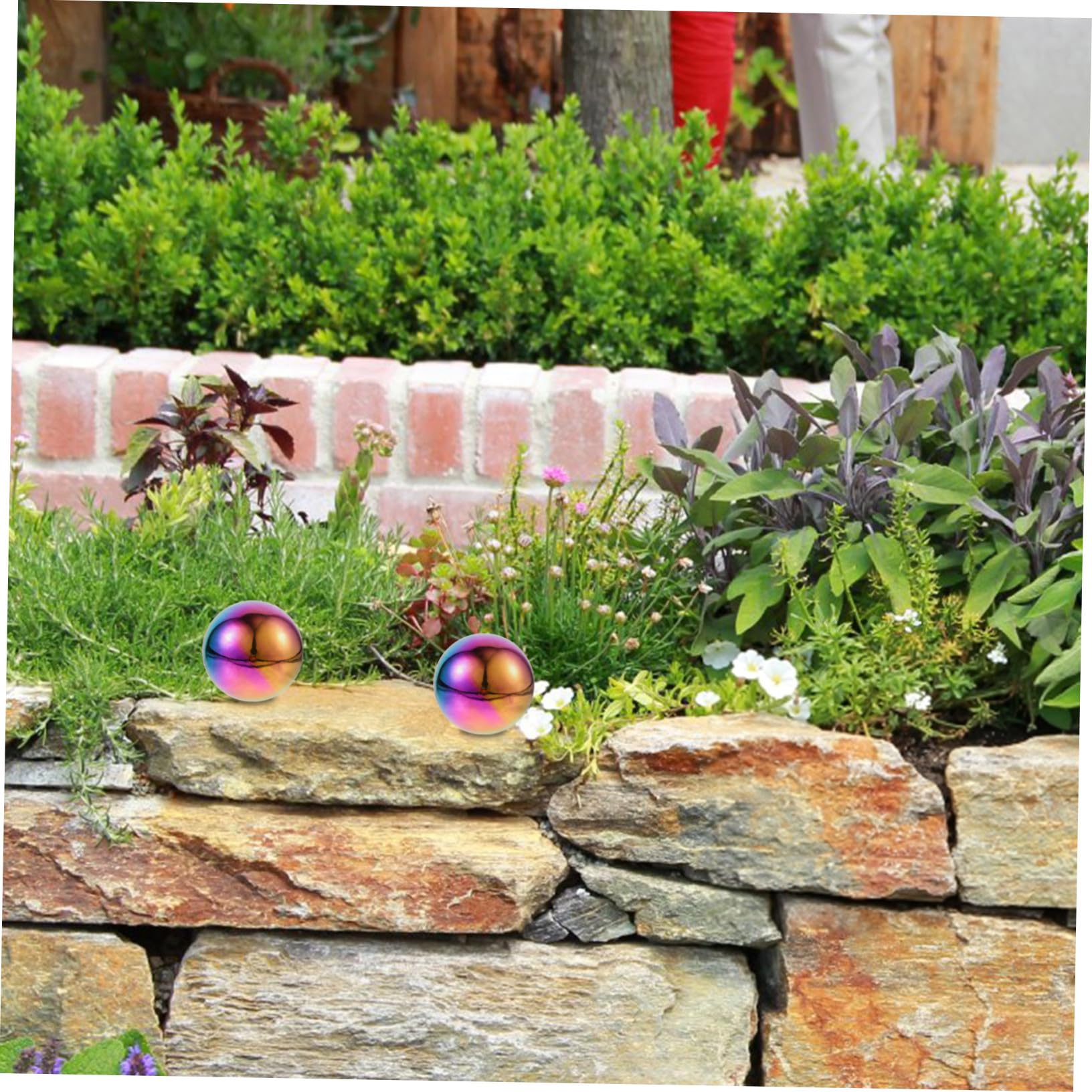 Hemobllo Sfera da Giardino in Acciaio Inossidabile 304 Lucida e Resistente, Palla Decorativa Rotonda 5 Pezzi Proprietà Riflettenti per Centrotavola Elegante