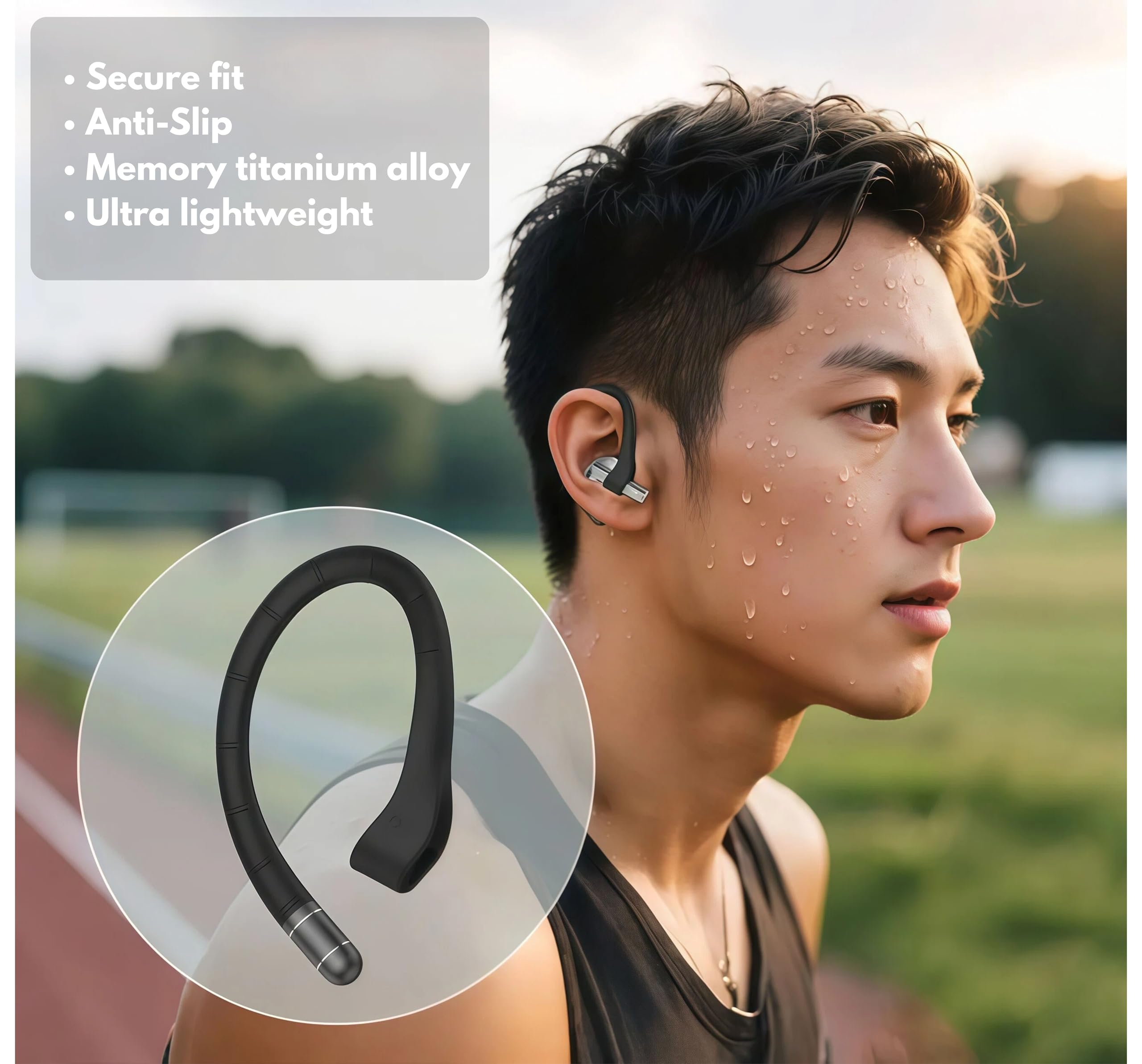 Ganci Auricolari con Presa Sicura Compatibili con Samsung Galaxy Buds 3 Pro (2024) / Galaxy Buds 3 FE (2025) | Anti-Caduta | Lega di Titanio con Memoria Integrata | Con Laccetto