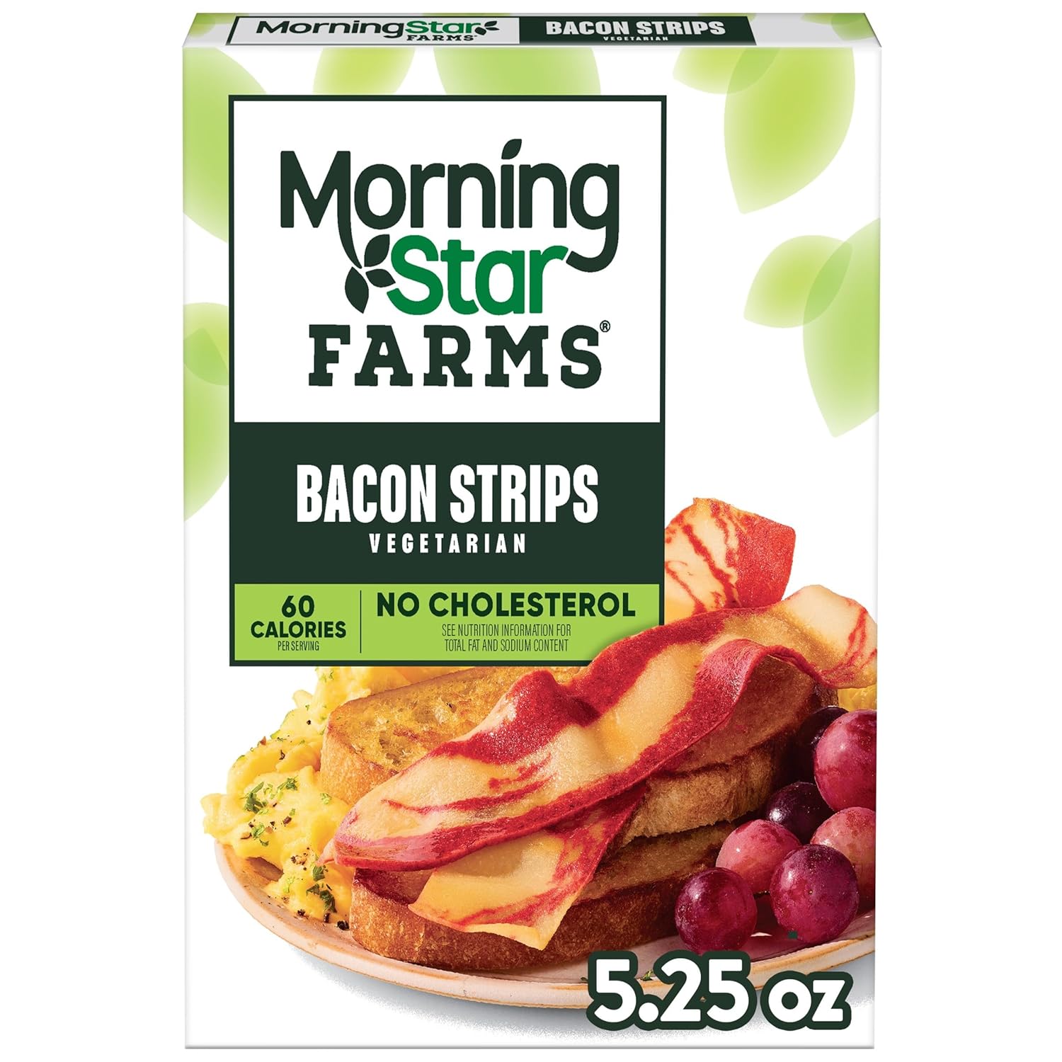 MorningStar Farms Meatless Bacon Strips, Vegetarian Veggie Bacon, 5.25oz - Low-Fat Plant-Based Breakfast