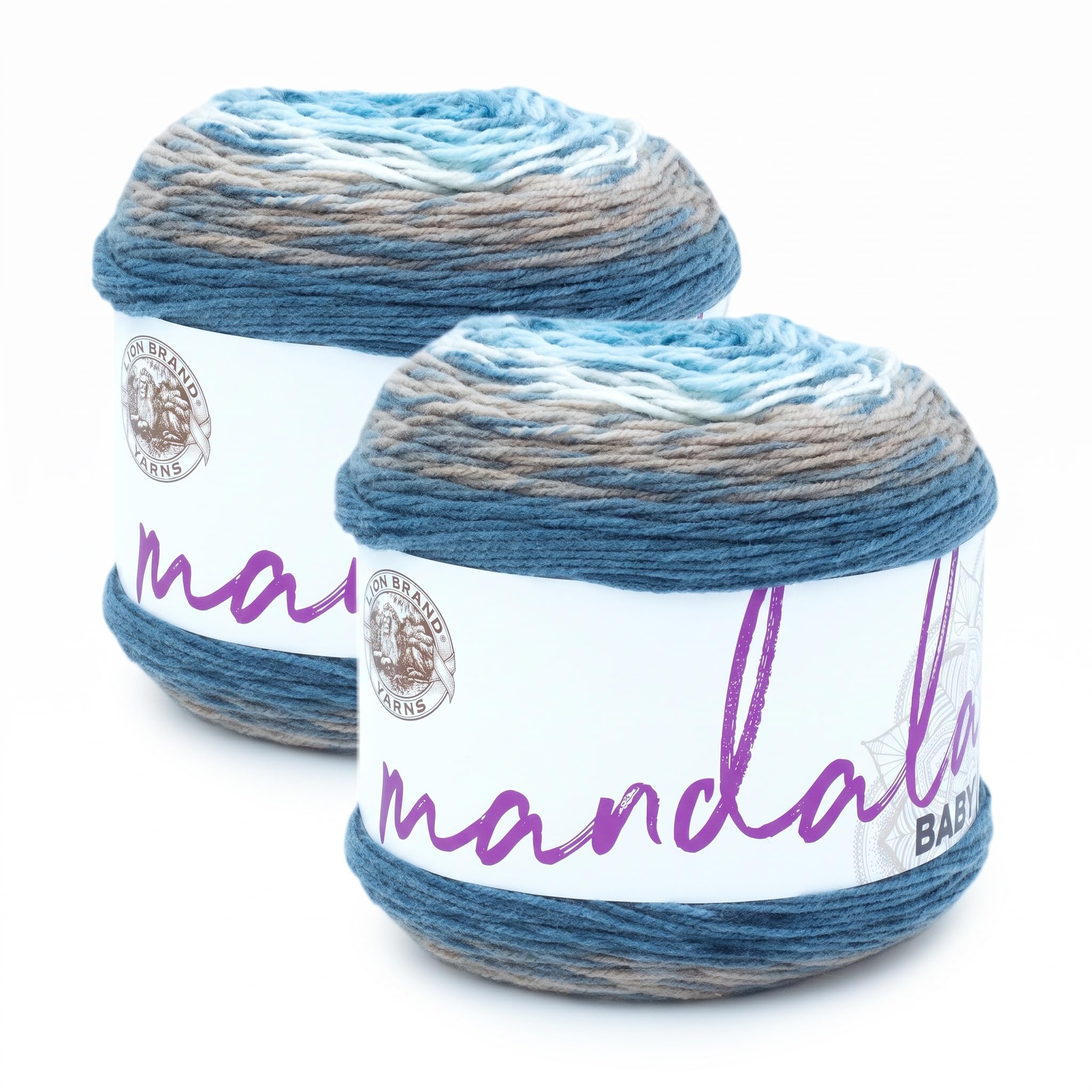 (1 Skein) Lion Brand Yarn Mandala Baby Yarn, Wishing Well (Pack of 2)