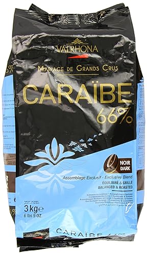 Valrhona Chocolate negro - 66% cacao - Caraibe - 6 libras 9 oz bolsa de feves