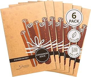 Simplicity Scents Cinnamon Stick Scented Sachets Pack of 6, Fall & Winte...