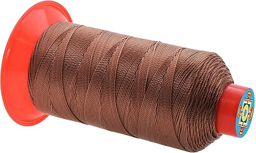 Miniatura 1063 de Mandala Crafts Hilos de coser resistentes de nailon consolidado, hilo para tejer jeans de cuero, hilos de tapicería marina al aire libre, Beige