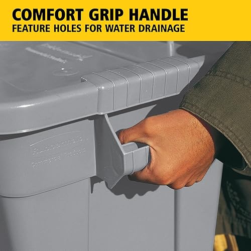 Miniatura 31 de Baúl con tapa Rubbermaid Commercial fg9s3100gray Brute, capacidad de 20 galones, 27-7/8 pulgadas, longitud x 17-3/8 pulgadas, ancho x 15-1/8 Gris