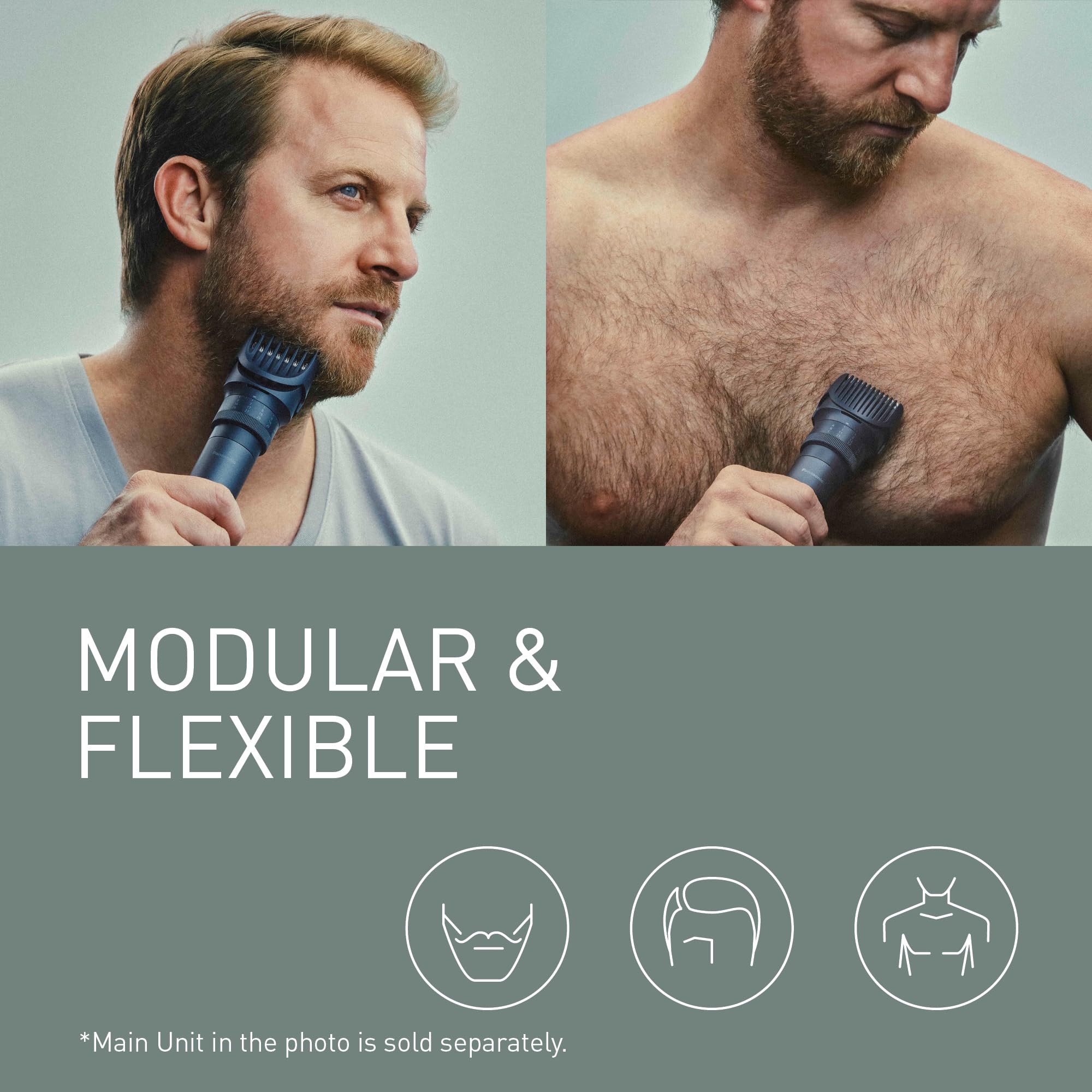 Panasonic MULTISHAPE Sistema Modulare per la Cura della Persona ER-CTW1, regolabarba e tagliacapelli per uomo con batteria ricaricabile agli ioni di litio