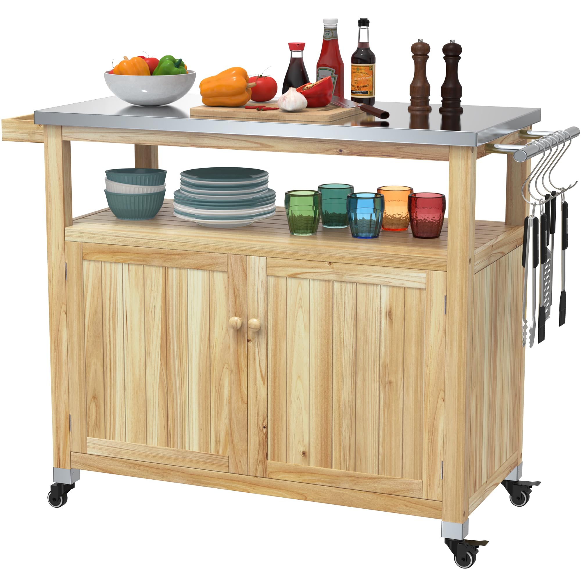 Amazon.com: GDLF Outdoor Storage Cabinet Wood Outdoor Kitchen Prep