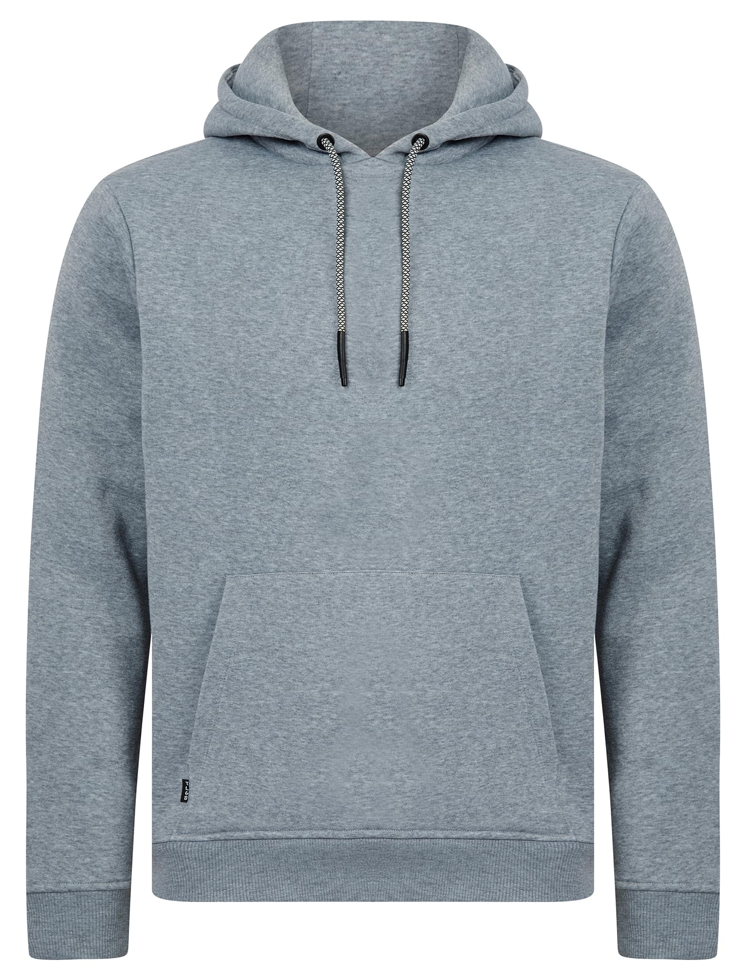 Tokyo Laundry Men's Light Grey Marl Plain Brushback Fleece Pullover Hooded Top