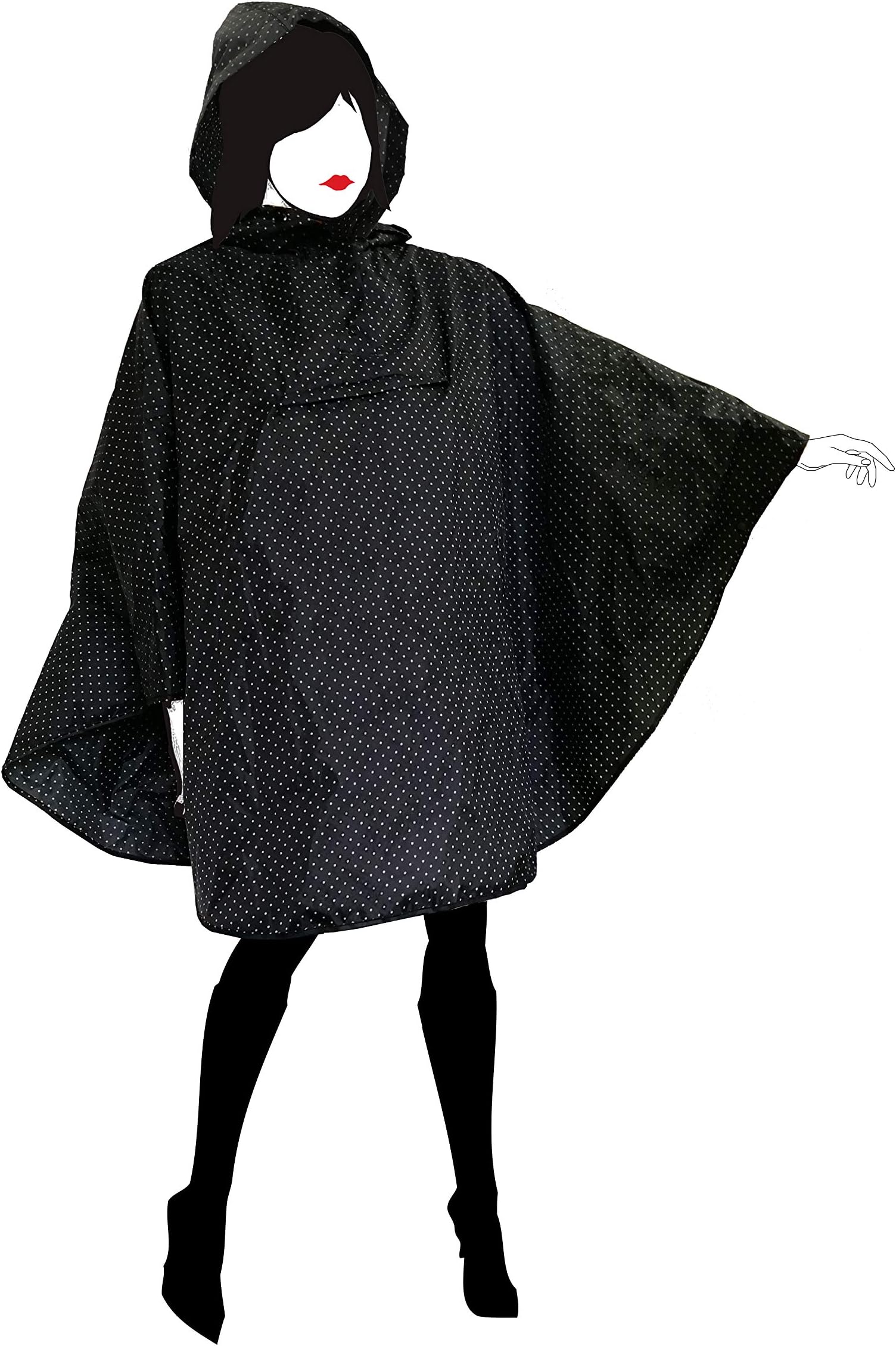 SMATIFrench Designed Rain Poncho with Hood for Women, Highly Resistant and Waterproof Material for Outdoor Activities