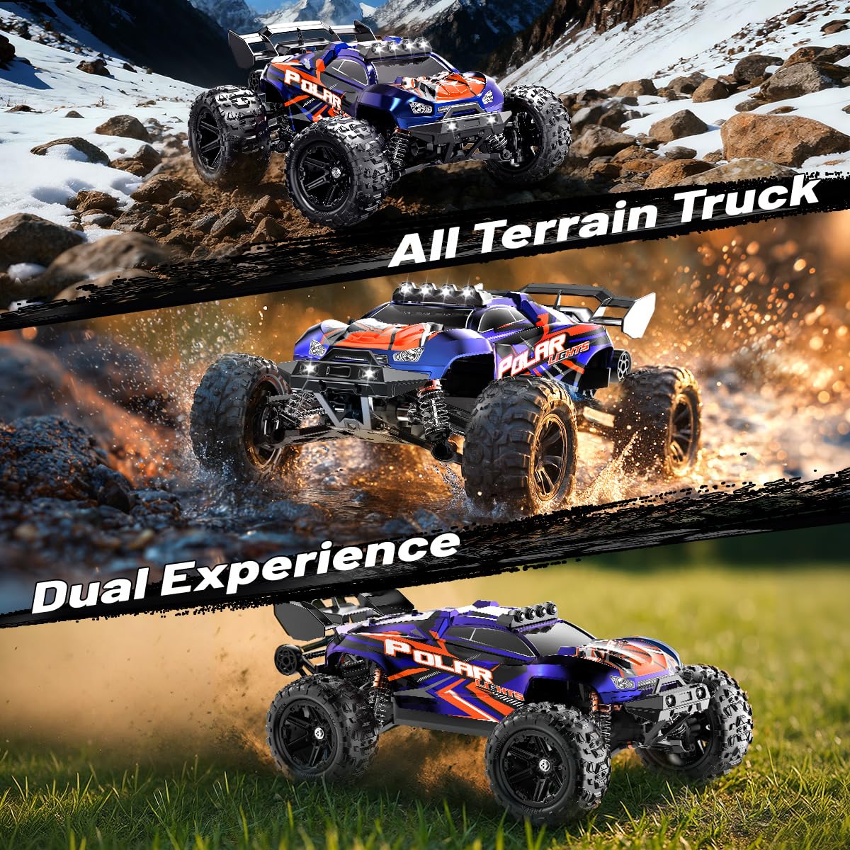 Cirmine Macchina Telecomandata Professionale 1:14 per Adulti e Ragazzi, Auto RC 4WD Off-Road 40 km/h Impermeabile Stile Racing Truck con 2 Batterie Ricaricabili 1300mAh e 2 Set di Pneumatici