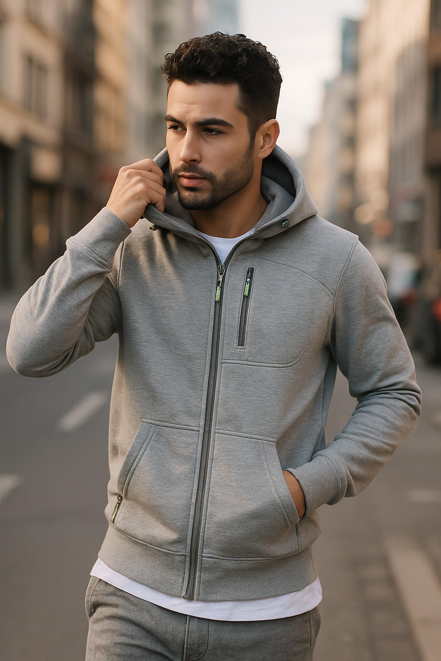 Lymio Bluza unisex z kapturem i kapturem (H-50-53)