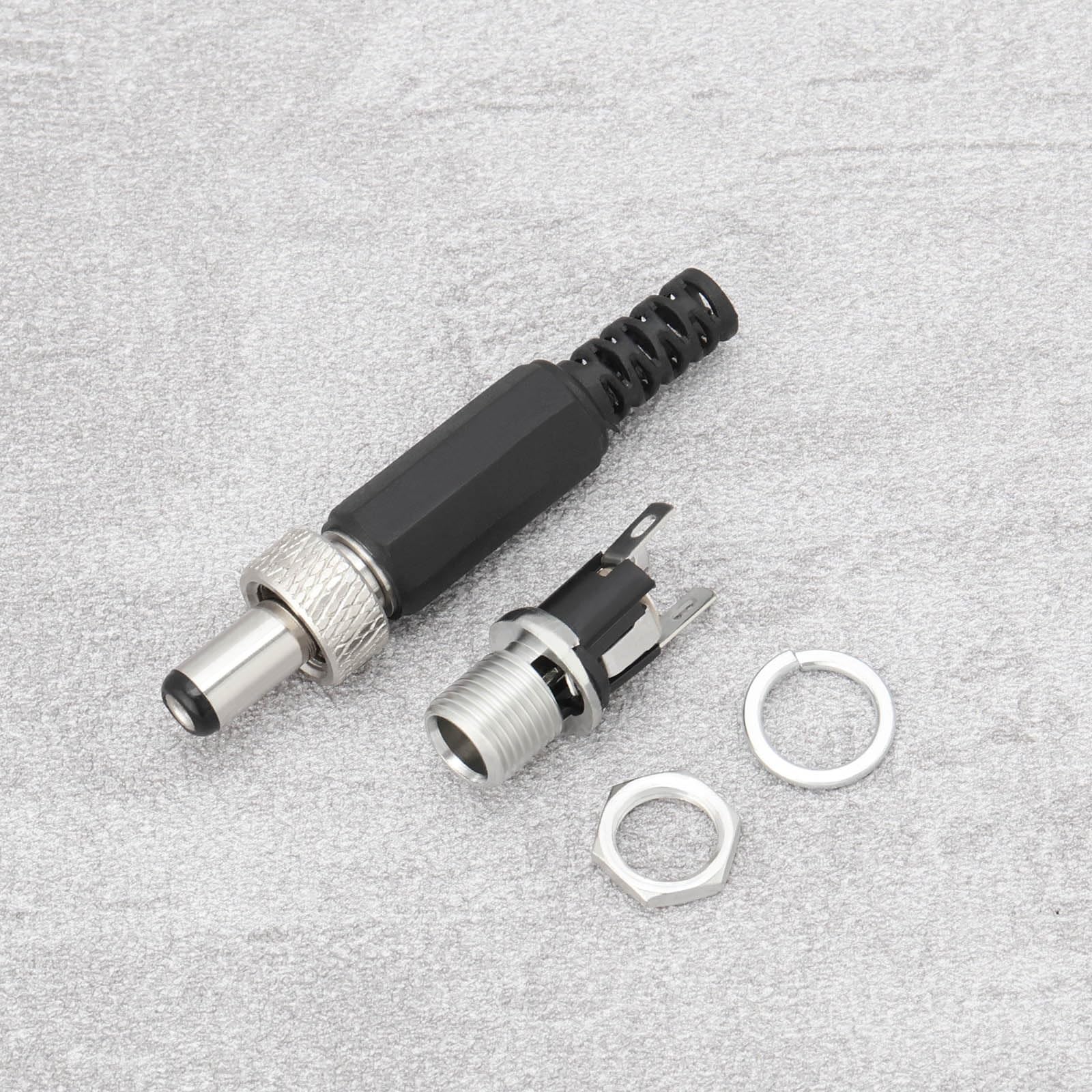 Garosa Spina Maschio Alimentazione CC 5,5 mm x 2,1 mm – 20 Pezzi Connettori Jack per Cavo Audio, Adattatore di Ricarica Saldare per Lettore Multimediale, Riparazione Alimentatore