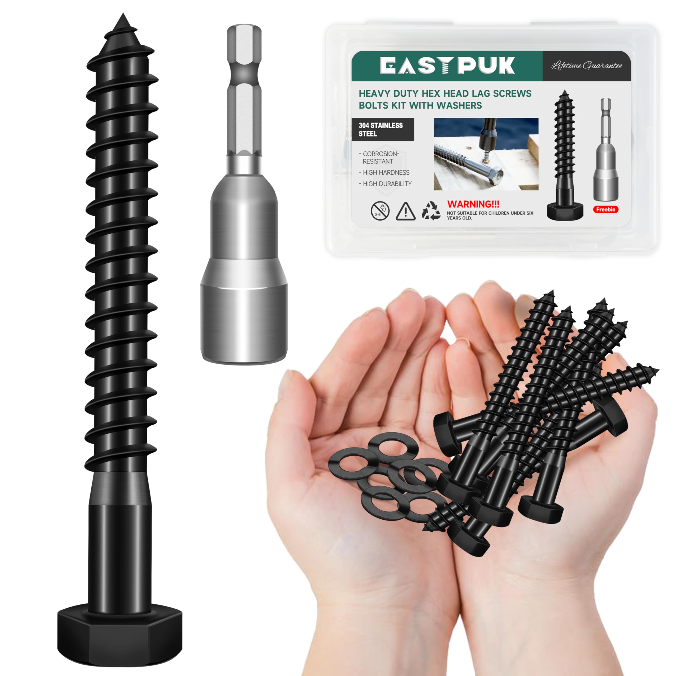 Stainless Steel Lag Bolts - 12 Pack Heavy Duty -20 Stainless Steel Lag Bolts - 12 Pack Heavy Duty -20