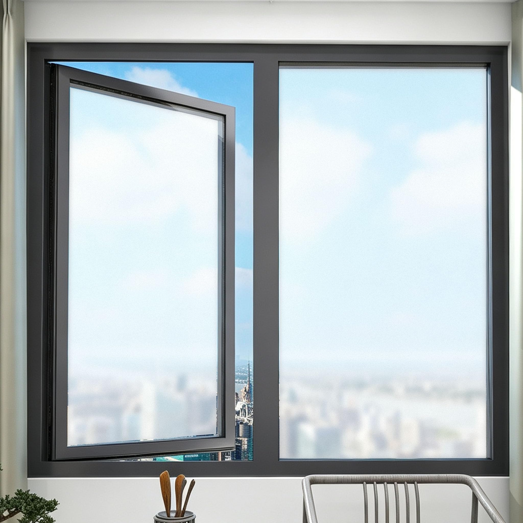 Pellicola per Finestre 75 x 550 cm Durevole, Riutilizzabile e Rimovibile, Anti-Uv Film Satinato Riposizionabile Senza Colla Adatto per Camere da Letto, Cucine, Soggiorni, bianco opaco
