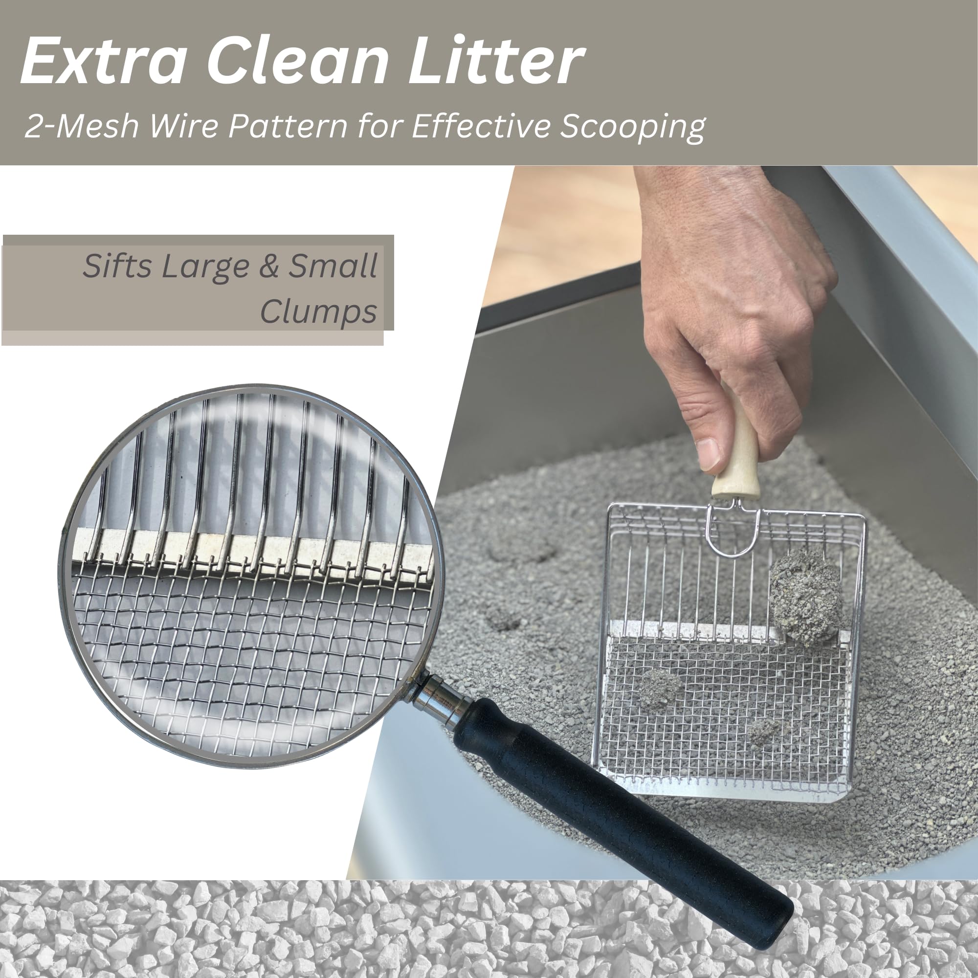 Cat Litter Scooper Accessories for Indoor Cats Heavy Duty Metal Kitty Litter Scoop for Litterbox Multicat Shovel Scoop Filter for Kitty Litter