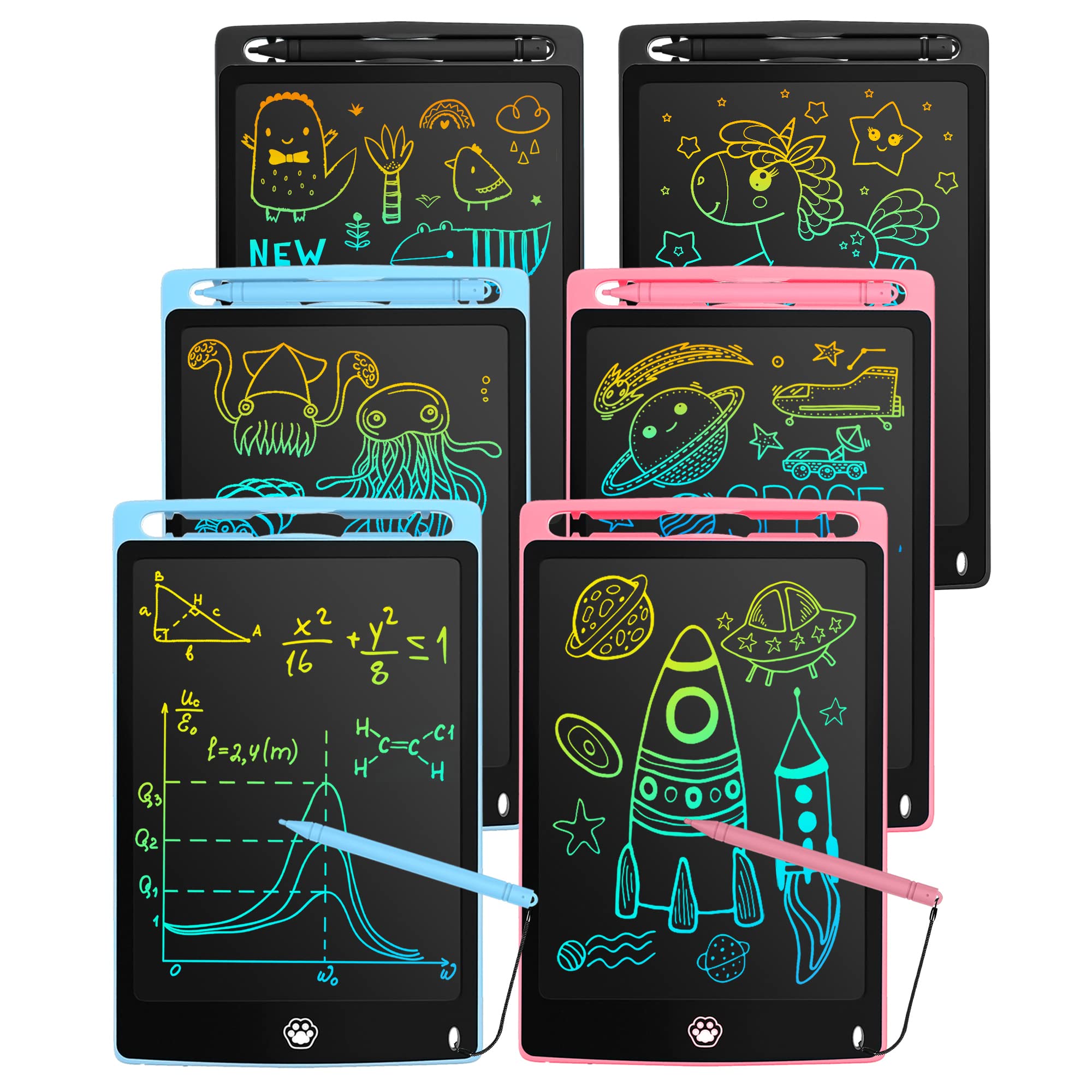 6 Pack LCD Writing Tablet, 8.5 Inch Writing Tablet for Kids, Colorful Screen Doodle Board Drawing Tablet, Digital Drawing Pad, Learning Educational