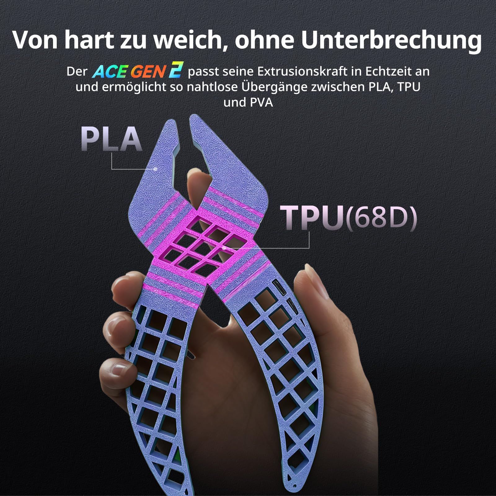 Anycubic Kobra X 3D Drucker, Hochintegrierter Mehrfarb Extruder spart Druckzeit, Weiches und hartes Filament drucken, Bis zu 600 mm/s, Druckgröße 260x260x260 mm
