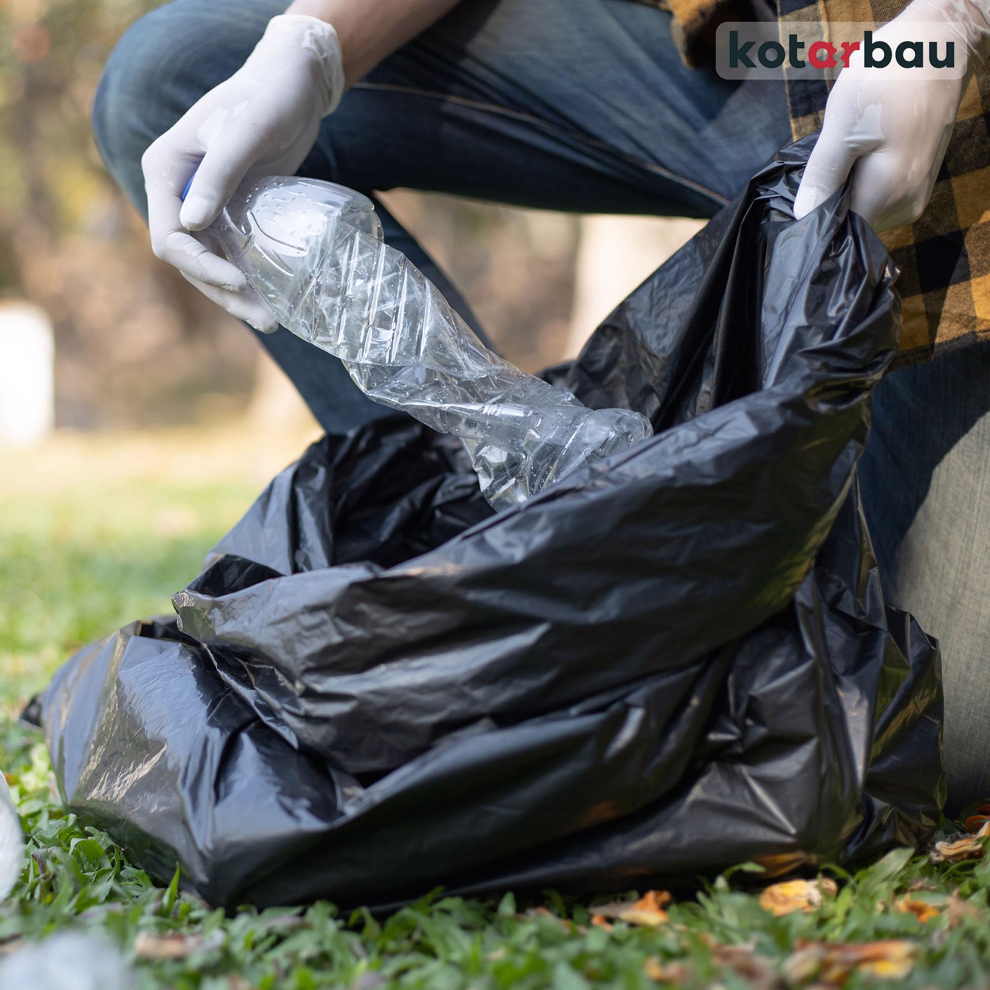 KOTARBAU® 3 x Sac Gravat, Sac A Gravats en Plastique, Chantier 160l 65µm à usages Multiples pour déchets et ordures