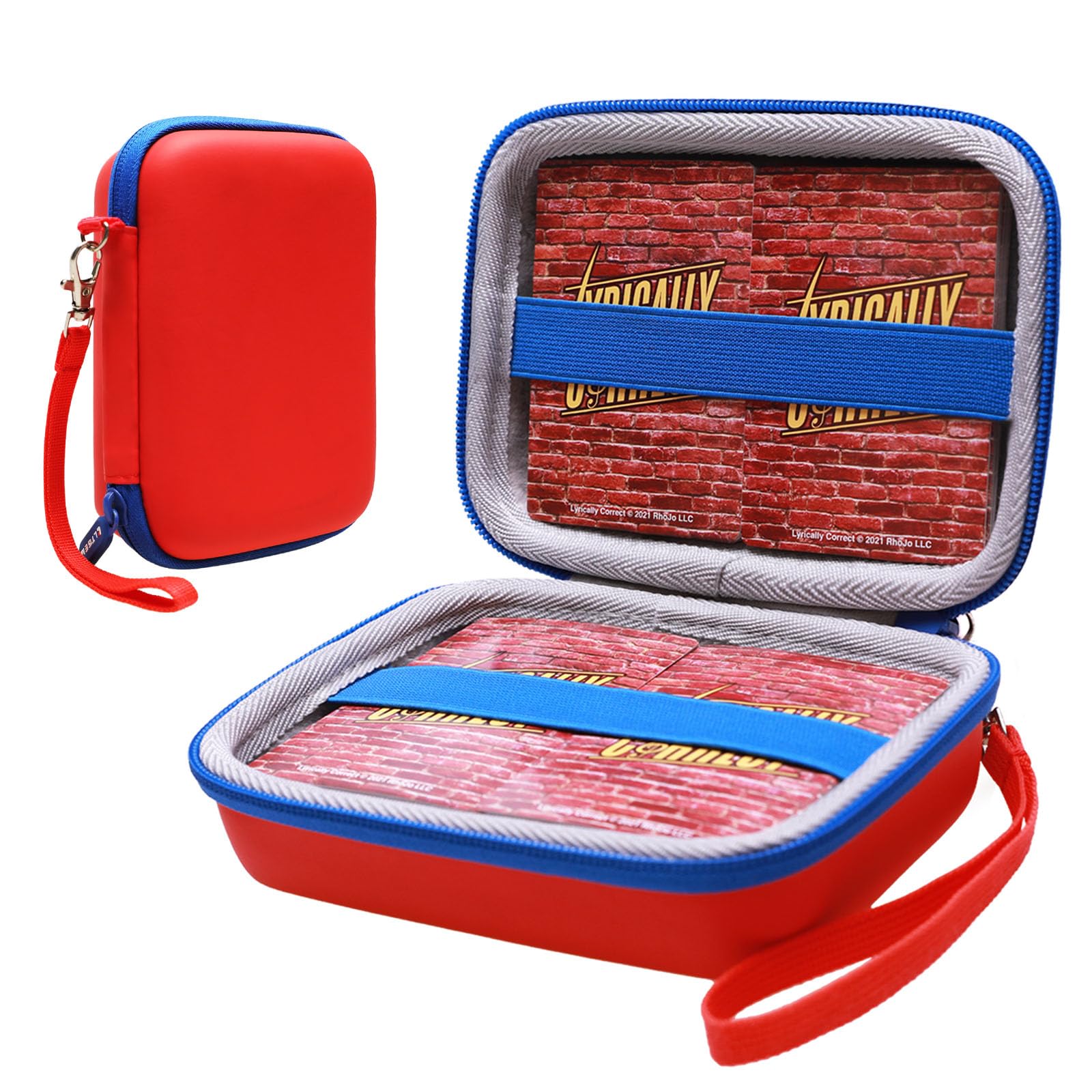 XANAD Card Games Case for UNO FLIP Minecraft Super Mario Junior/Exploding Kittens/Skillmatics/SKYJO Playing Cards Carrying Bag (Red)