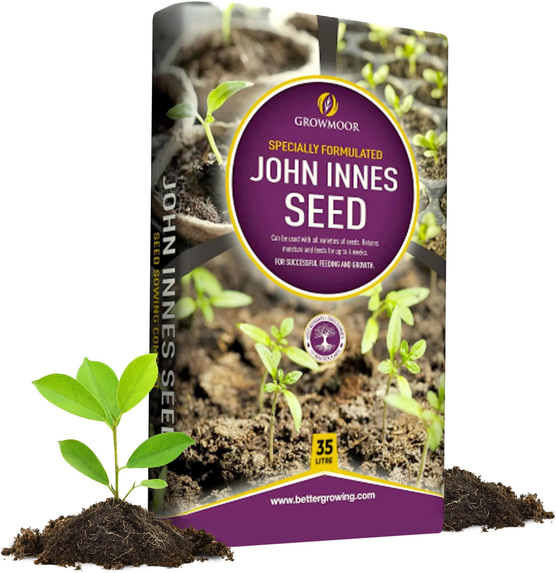 John Innes Seed Sowing Compost Soil Bag In 35 Litres - Nutrient Balanced Seed Compost Mix for Potting, Growing Garden, Outdoor & Indoor Plants