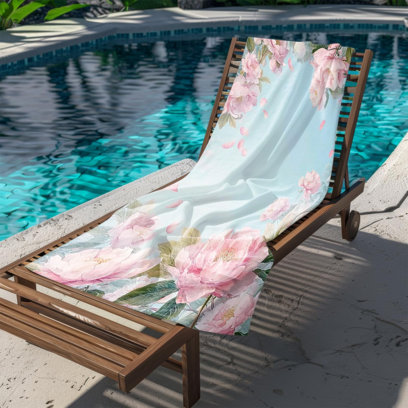 Genérico Toalla Playa Grande Flor Rosa Cielo Azul Microfibra Secado Rápido Oversize Toalla Sin Arena Súper Ligera Piscina Camping Picnic Yoga Gimnasio Y Deportes Viaje