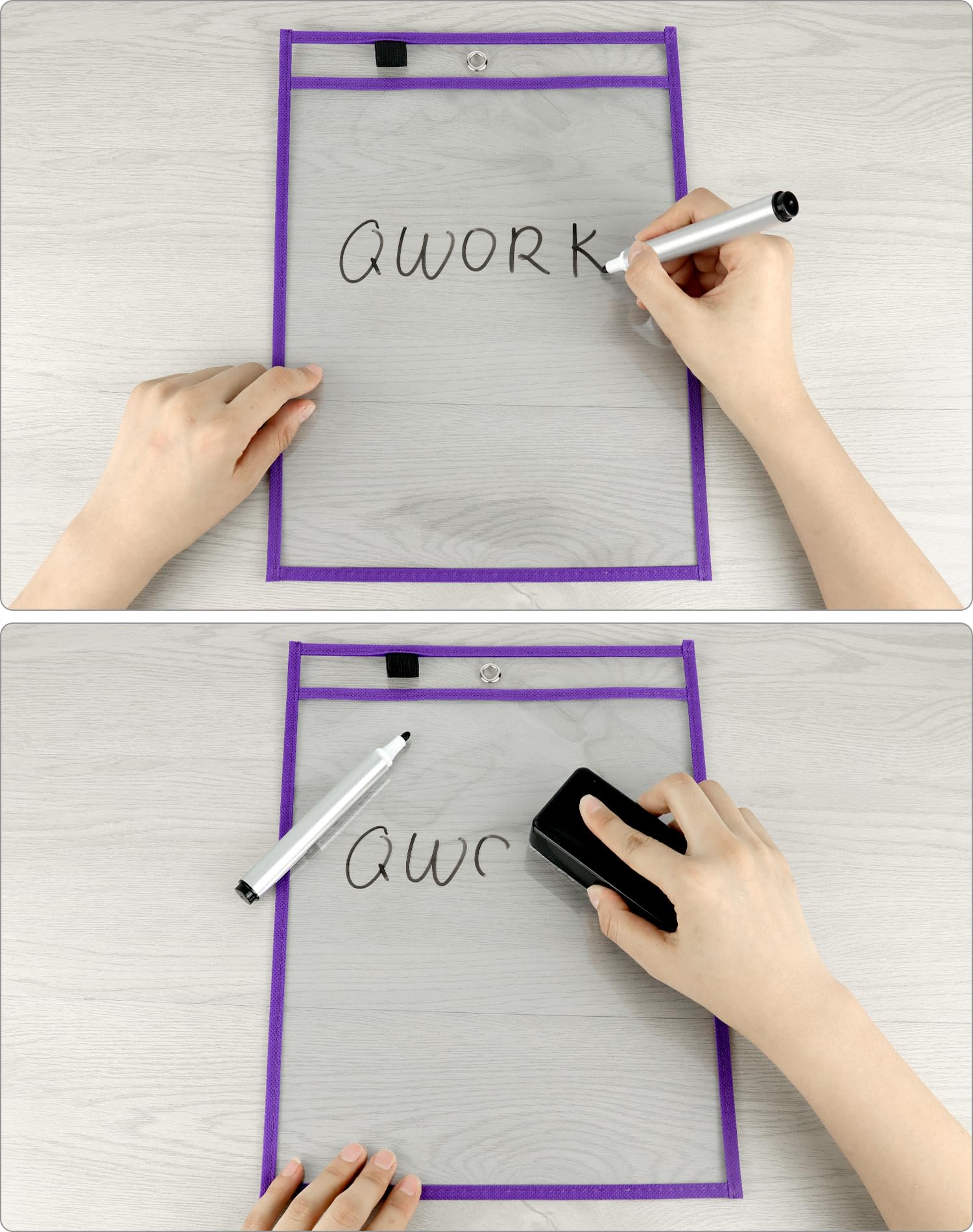 30 Pièces Sac à Effacer Sèche En Écriture Pochettes Effaçables à Sec