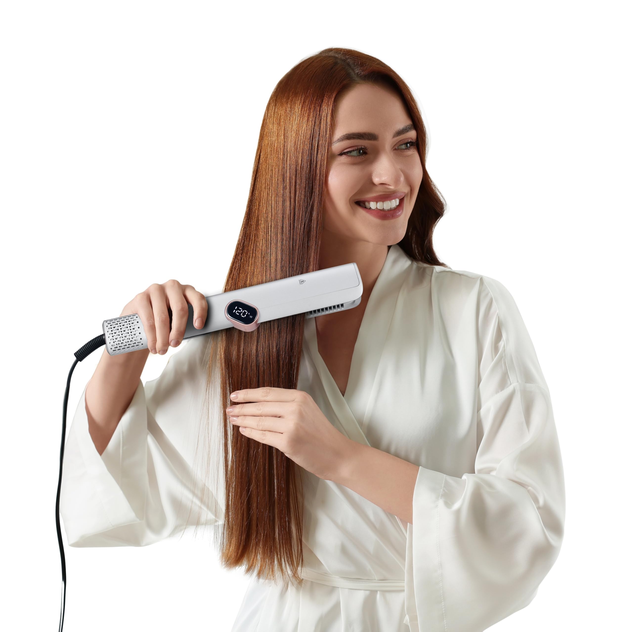 SENYA Hair Fusion Lisseur Séchant Wet & Dry Sans Plaques Chauffantes, Sèche & Lisse en Même Temps, Technologie Air Chaud, Affichage LED