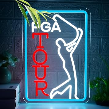 Golf Neon Sign for Wall Decor Dimmable Golf Neon Light for Man Cave Bedroom Living Room Bar Game Room Office Home Gym Funny Golfing Decor Sports Fan Gift Golfer Room Golf Lover Birthday Club Size15.7*11.0InP283