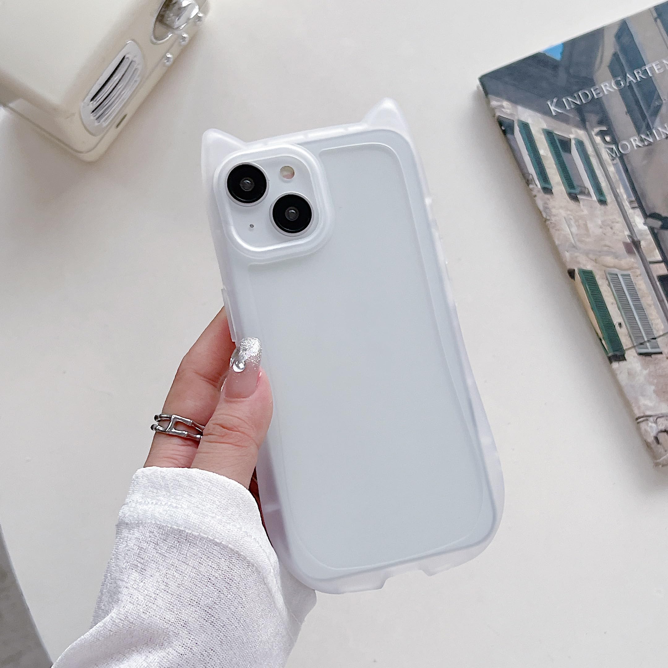 Amazon.co.jp: ZOOYAA iPhone 17 対応ケース クリア 猫耳デザイン
