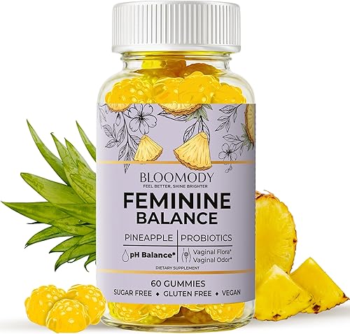 Gomitas probióticas de equilibrio femenino para mujeres, suplemento de equilibrio de pH y salud vaginal con vitamina C de arándano, gomitas